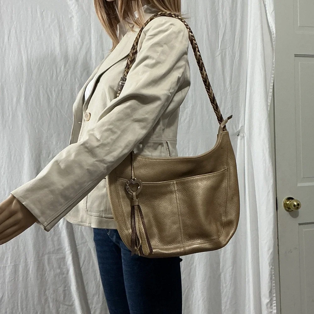 Brighton Tan Leather Hobo Shoulder Bag